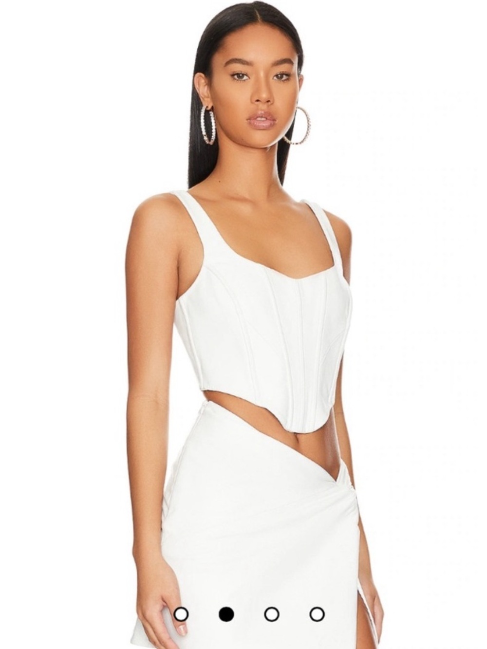 NWT Lamarque White Structured leather Corset Tank top Xs